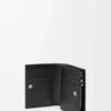 Portefeuille compact Panta en cuir de veau brillant Noir