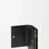 Portefeuille compact Panta en cuir de veau brillant Noir