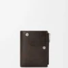 Portefeuille compact Panta en cuir de veau brillant Vintage Brown