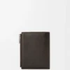 Portefeuille compact Panta en cuir de veau brillant Vintage Brown