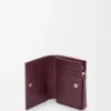 Portefeuille compact Puzzle en cuir de veau classique Frozen/Bordeaux foncé Portefeuille compact Puzzle en cuir de veau classique Frozen/Bordeaux foncé
