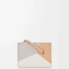 Portefeuille compact Puzzle en cuir de veau classique Ghost/Silky Beige