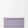 Portefeuille continental Anagram en cuir de veau grainé Dirty Mauve Portefeuille continental Anagram en cuir de veau grainé Dirty Mauve