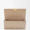 Portefeuille continental grainé en cuir de veau nappa brillant Sand Portefeuille continental grainé en cuir de veau nappa brillant Sand