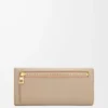 Portefeuille continental grainé en cuir de veau nappa brillant Sand Portefeuille continental grainé en cuir de veau nappa brillant Sand