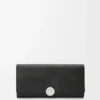 Portefeuille continental Pebble en cuir de veau mini grain Noir Portefeuille continental Pebble en cuir de veau mini grain Noir