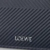 Portefeuille à deux volets en cuir de veau classique texturé Deep Navy