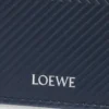 Portefeuille à deux volets en cuir de veau classique texturé Deep Navy