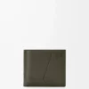 Portefeuille à deux volets Puzzle en cuir de veau classique Dark Khaki