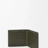 Portefeuille à deux volets Puzzle en cuir de veau classique Dark Khaki