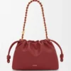 Portefeuille Flamenco moyen en cuir d&rsquo;agneau nappa souple rouge brûlé
