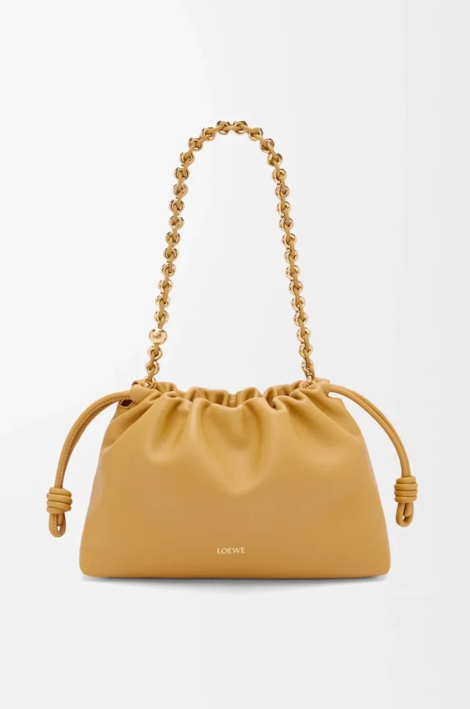 Portefeuille Flamenco moyen en cuir d&rsquo;agneau nappa souple Sahara