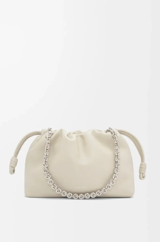 Portefeuille Flamenco moyen en cuir d&rsquo;agneau nappa souple Sea Salt