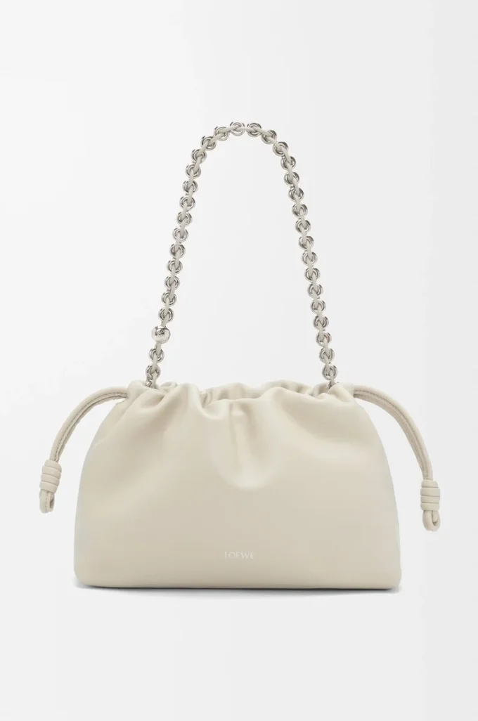 Portefeuille Flamenco moyen en cuir d&rsquo;agneau nappa souple Sea Salt
