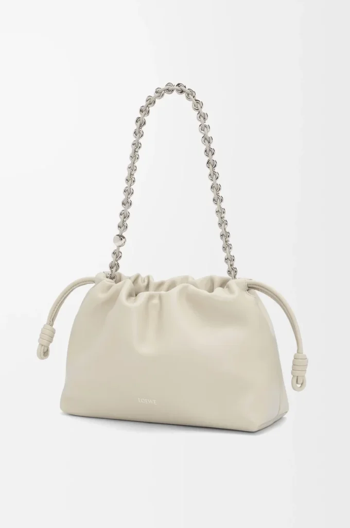 Portefeuille Flamenco moyen en cuir d&rsquo;agneau nappa souple Sea Salt