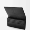Portefeuille long horizontal Puzzle en cuir de veau classique Noir