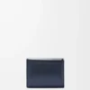 Portefeuille Puffer Anagram à trois volets en cuir de veau nappa brillant Deep Navy