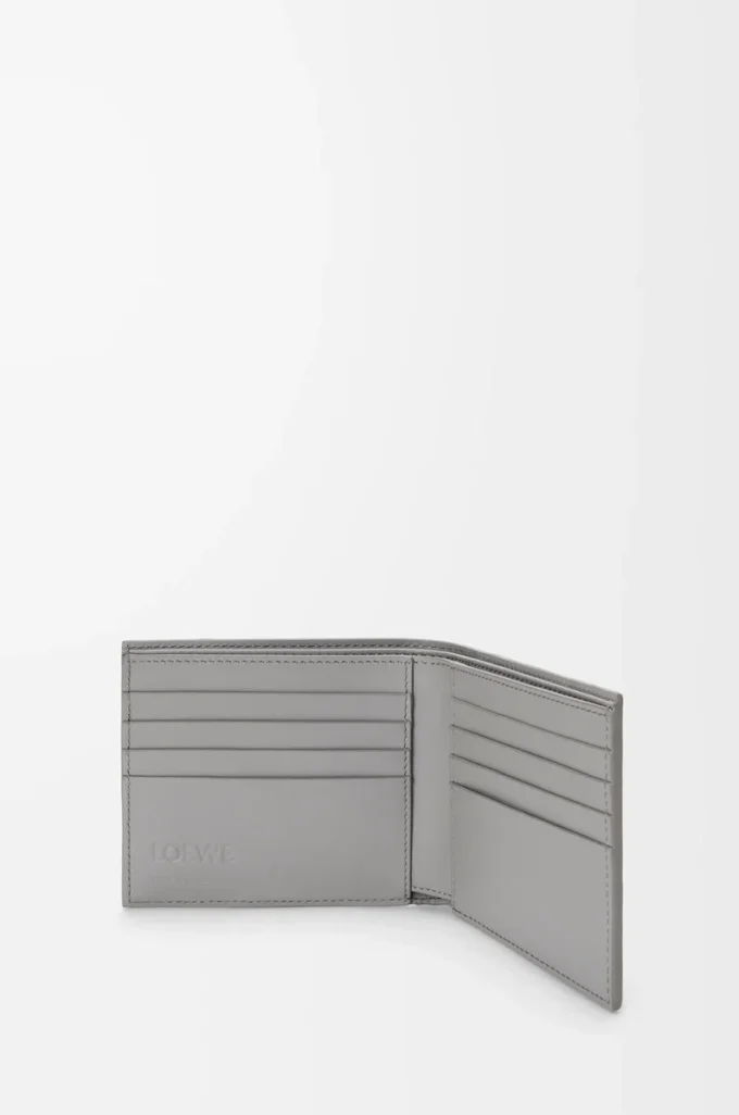 Portefeuille Puzzle à deux volets en cuir de veau classique marron hiver/gris cendré