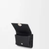 Portefeuille à trois volets en cuir de veau grainé Pebble, couleur Black