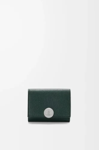 Portefeuille à trois volets en cuir de veau grainé Pebble Sherwood