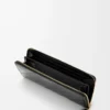 Portefeuille zippé slim à nœud en anguille Noir Portefeuille zippé slim à nœud en anguille Noir