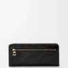 Portefeuille zippé slim à nœud en anguille Noir Portefeuille zippé slim à nœud en anguille Noir