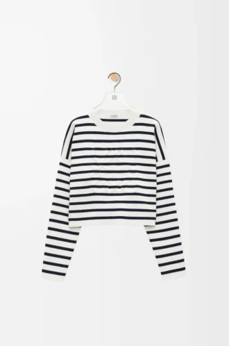 Pull Anagram en laine Blanc cassé/Bleu marine