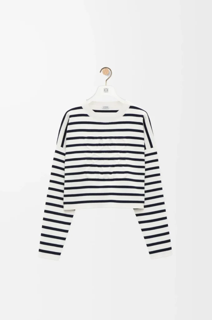 Pull Anagram en laine Blanc cassé/Bleu marine