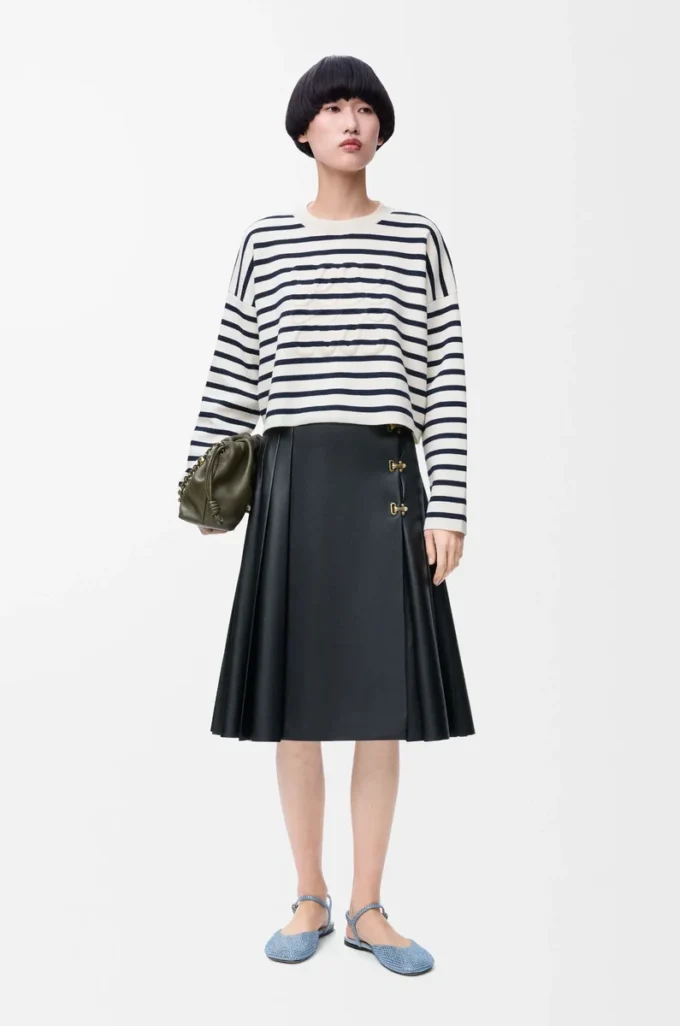 Pull Anagram en laine Blanc cassé/Bleu marine