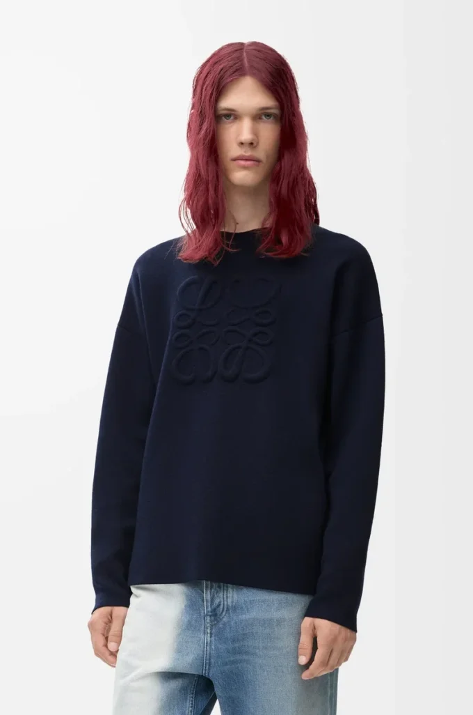 Pull Anagram en laine bleu marine