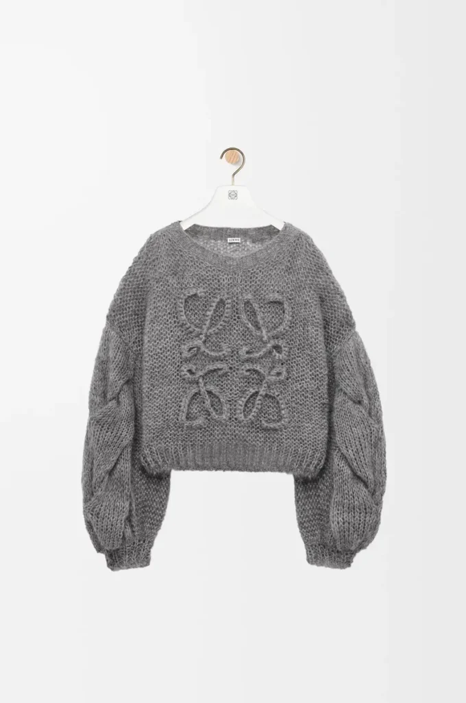 Pull Anagram en mohair gris chiné