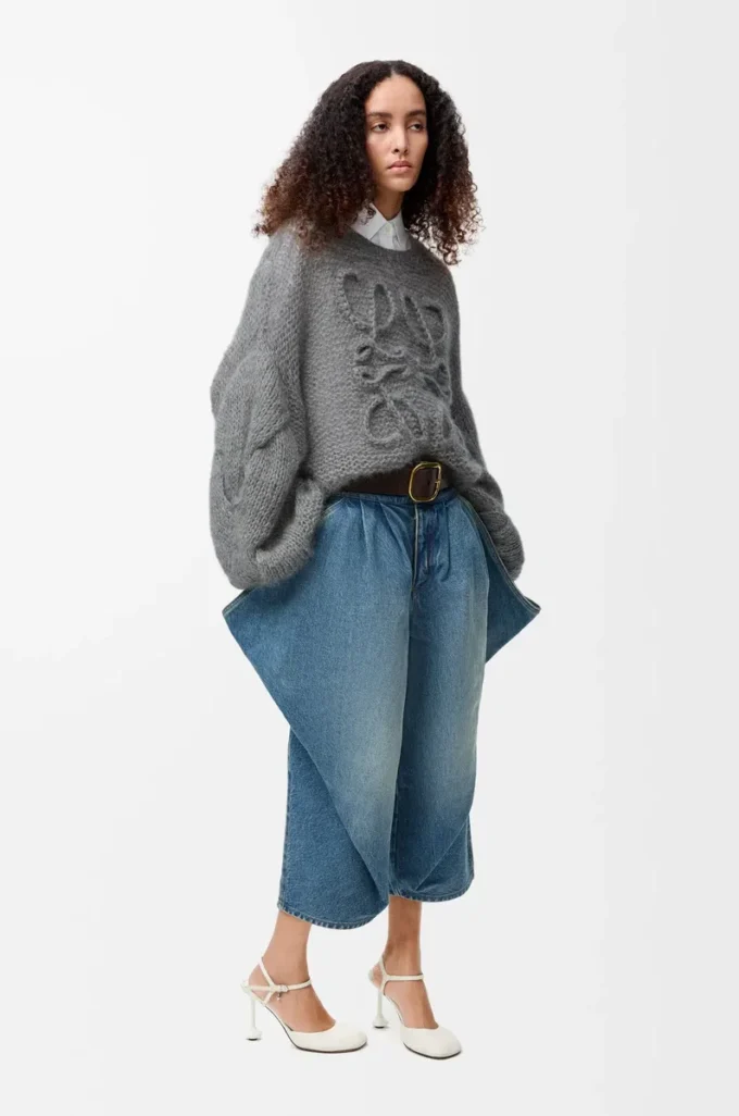 Pull Anagram en mohair gris chiné