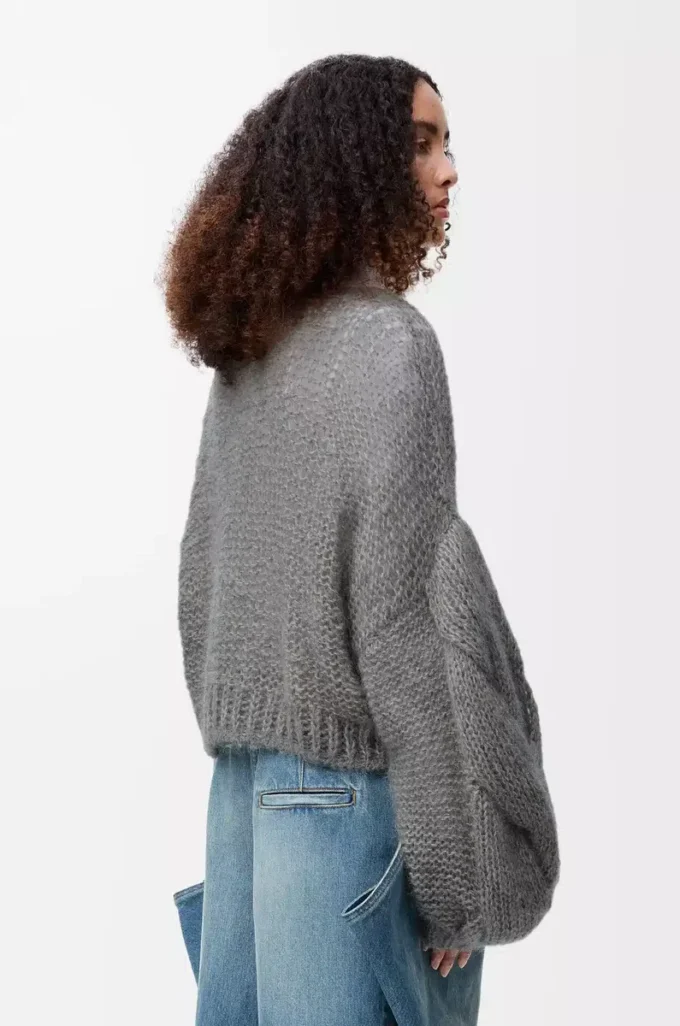 Pull Anagram en mohair gris chiné