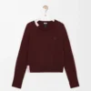 Pull en cachemire bordeaux/multicolore