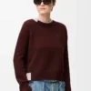 Pull en cachemire bordeaux/multicolore