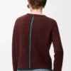 Pull en cachemire bordeaux/multicolore