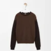 Pull en cachemire marron/marron foncé
