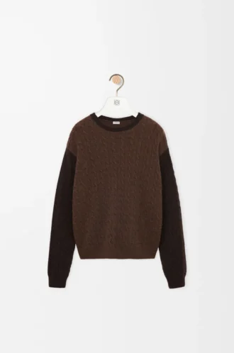 Pull en cachemire marron/marron foncé