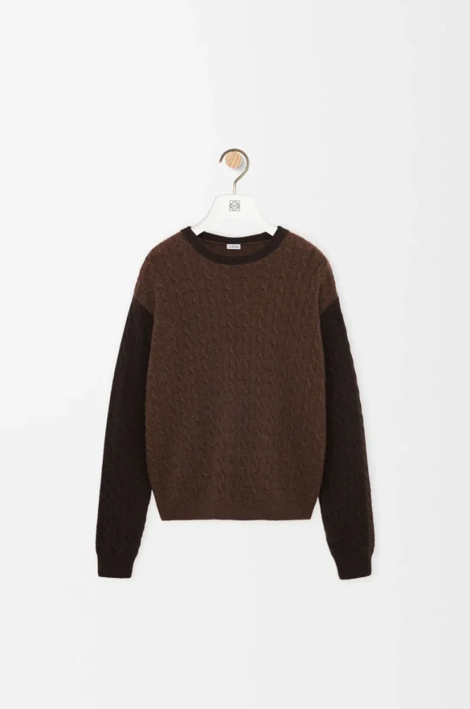 Pull en cachemire marron/marron foncé