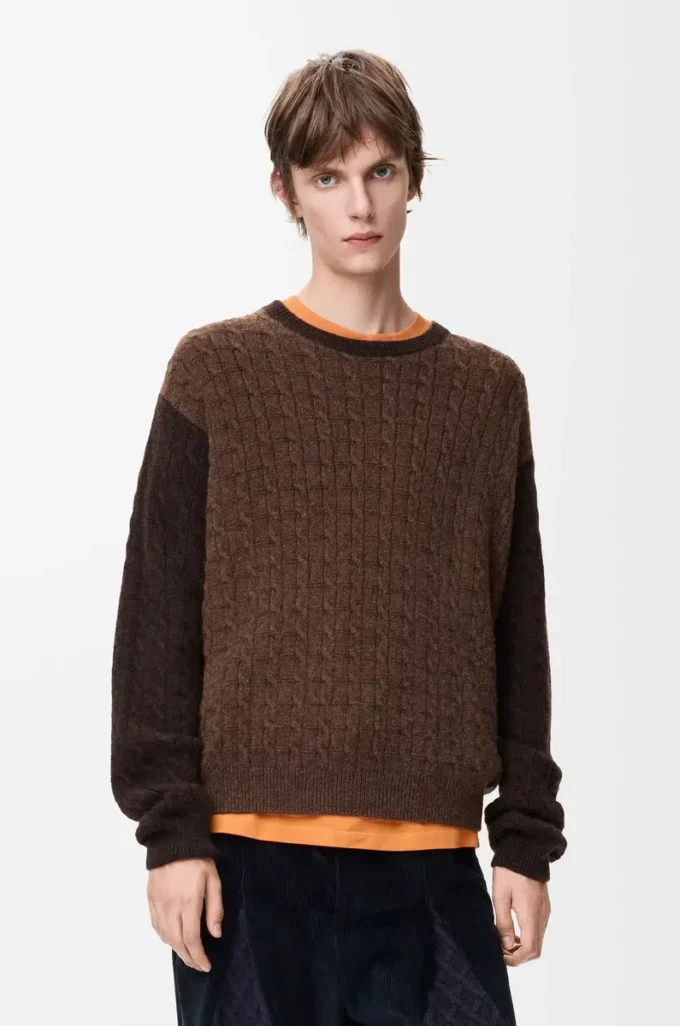 Pull en cachemire marron/marron foncé
