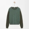 Pull en cachemire vert clair/vert kaki