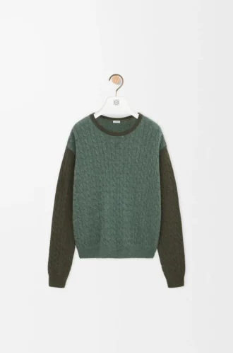 Pull en cachemire vert clair/vert kaki