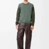 Pull en cachemire vert clair/vert kaki
