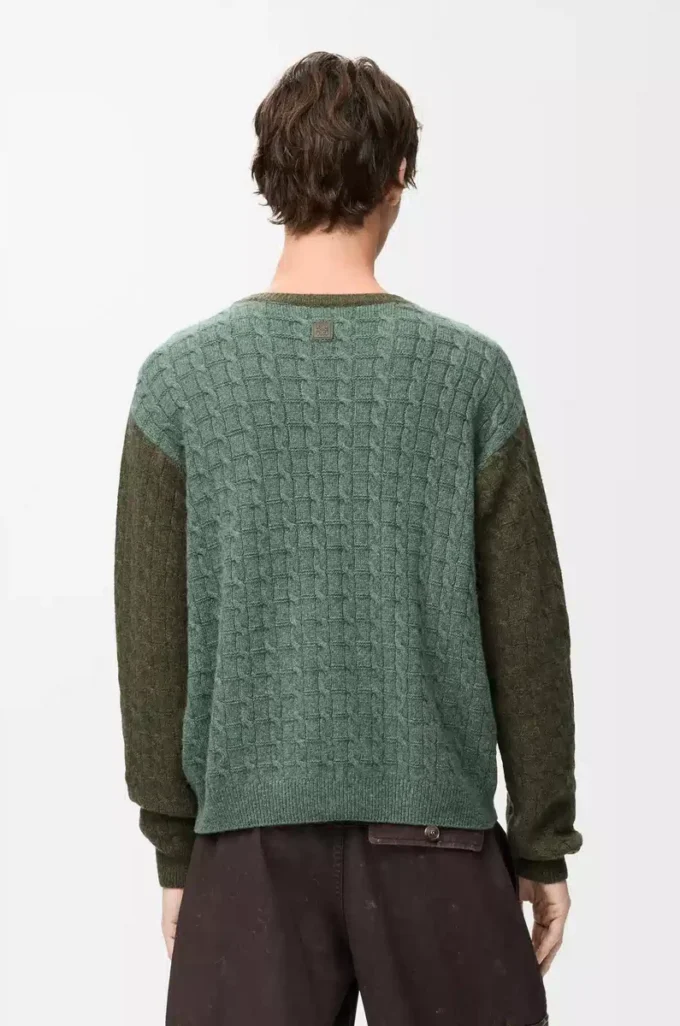 Pull en cachemire vert clair/vert kaki
