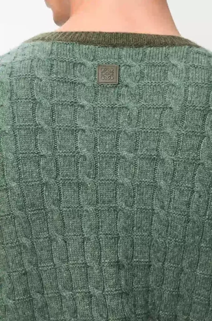 Pull en cachemire vert clair/vert kaki
