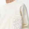Pull en coton mélangé blanc/gris clair