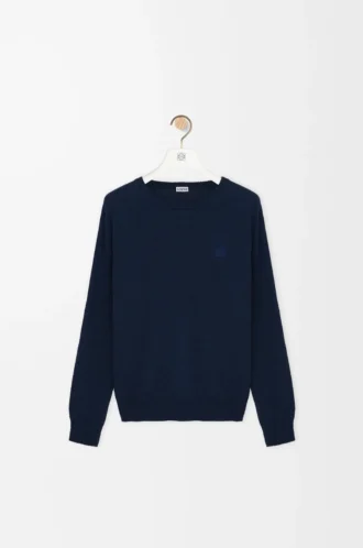 Pull en coton mélangé bleu marine