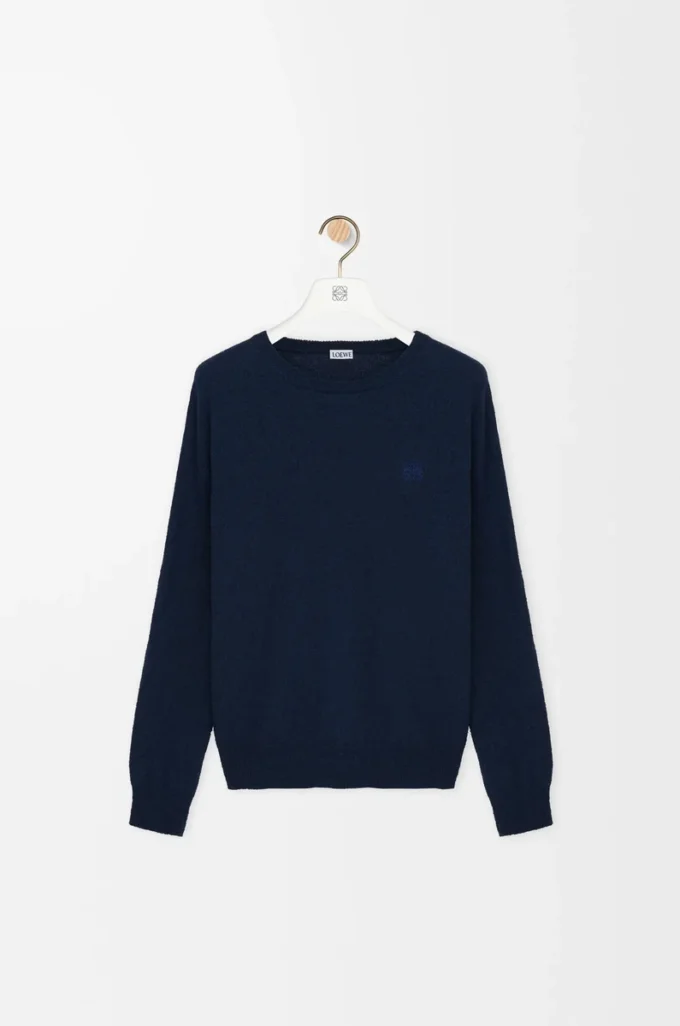 Pull en coton mélangé bleu marine
