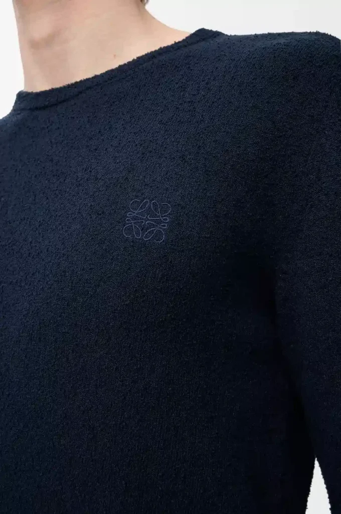 Pull en coton mélangé bleu marine