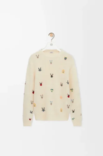 Pull en laine Blanc/Multicolore